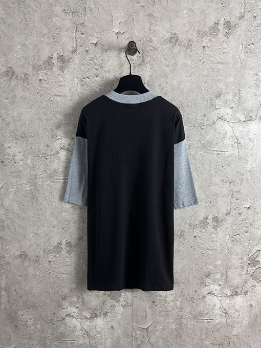 バレンシアガ ファッション胸刺繍ダブルサークル衝突色半袖Tシャツ