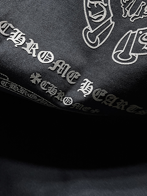 クロムハーツコピー 馬蹄サンスクリット語手磨きシリコンレタリング半袖Tシャツ