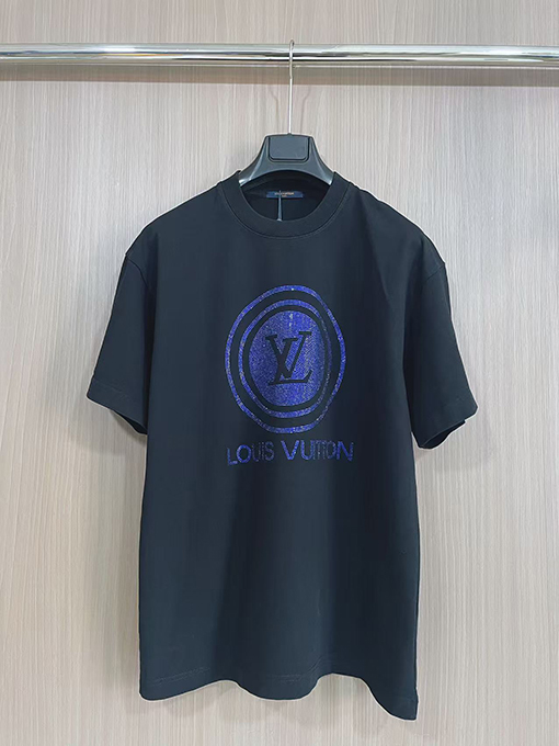 ルイヴィトンコピー ファッションホットドリルロゴ半袖Tシャツ