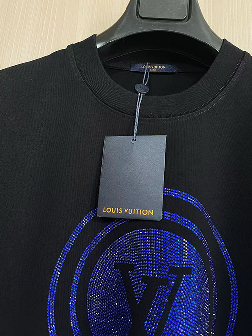 ルイヴィトンコピー ファッションホットドリルロゴ半袖Tシャツ