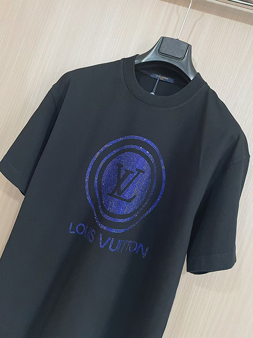 ルイヴィトンコピー ファッションホットドリルロゴ半袖Tシャツ