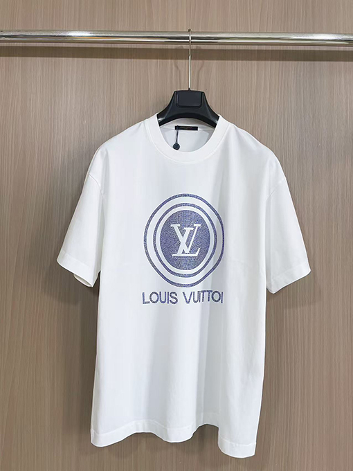 ルイヴィトンコピー ファッションホットドリルロゴ半袖Tシャツ