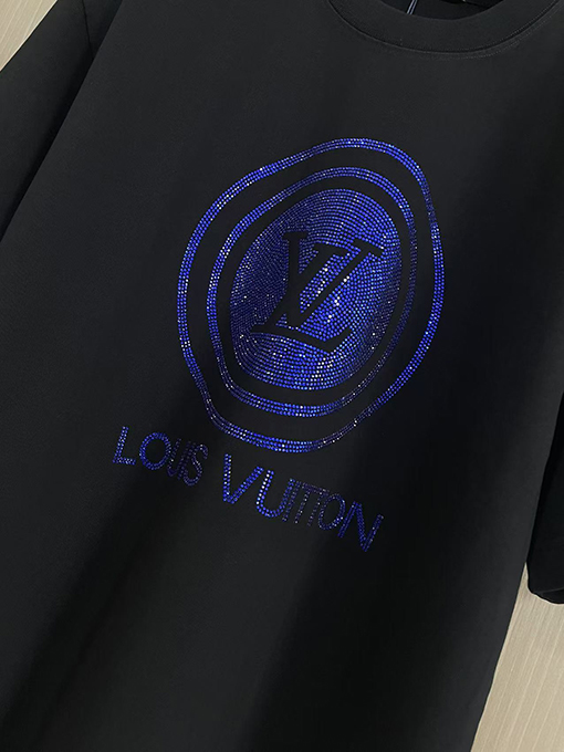 ルイヴィトンコピー ファッションホットドリルロゴ半袖Tシャツ