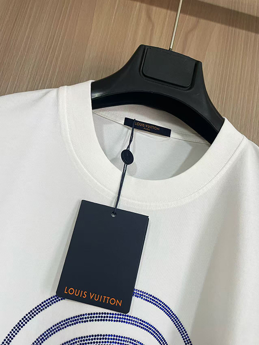 ルイヴィトンコピー ファッションホットドリルロゴ半袖Tシャツ