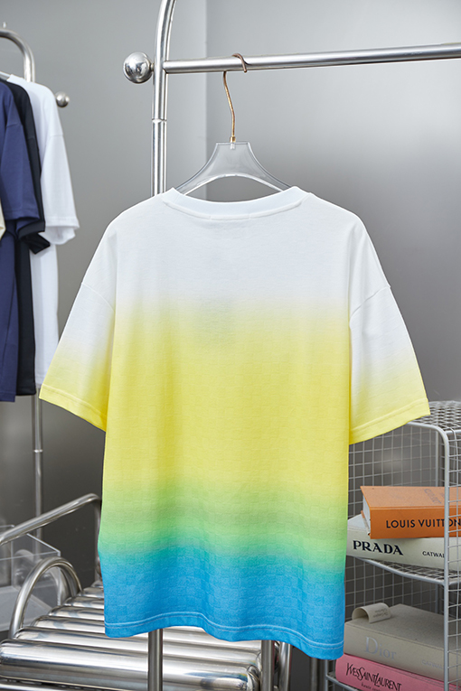 ルイヴィトン 新しいチェック柄ジャカード刺繍半袖Tシャツ