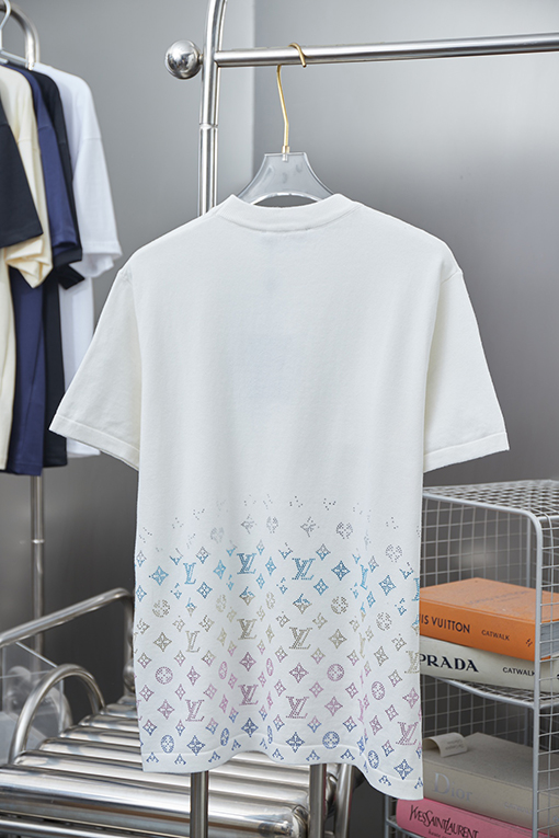 ルイヴィトンコピー 新しいホットドリルジャカードニット半袖Tシャツ