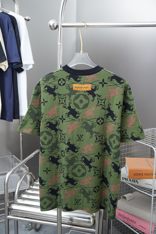 ルイヴィトン カモフラージュニット半袖Tシャツ
