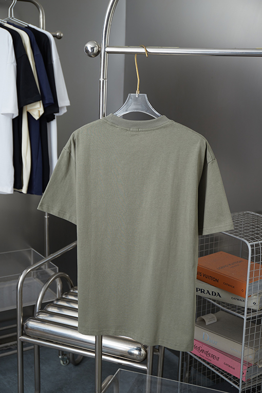 ロエベスーパーコピー 新しいウォッシュスプレー色のベアー刺繍半袖Tシャツ