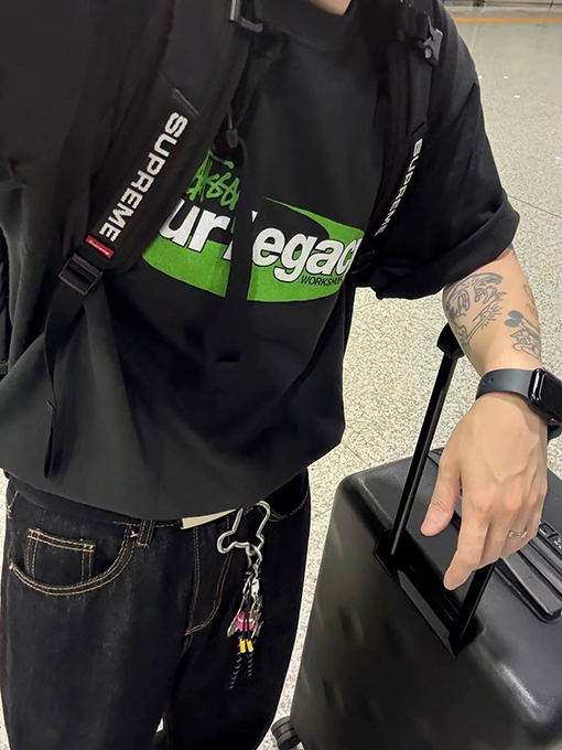STUSSY x OUR LEGACY コラボコレクション SS25 WORK SHOP SWIRLプリント半袖シャツ