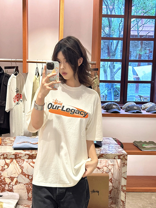 STUSSY x OUR LEGACY コラボコレクション SS25 WORK SHOP SWIRLプリント半袖シャツ