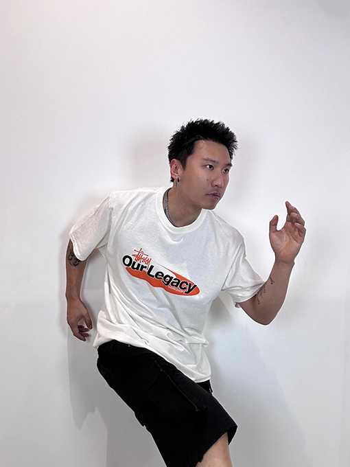STUSSY x OUR LEGACY コラボコレクション SS25 WORK SHOP SWIRLプリント半袖シャツ