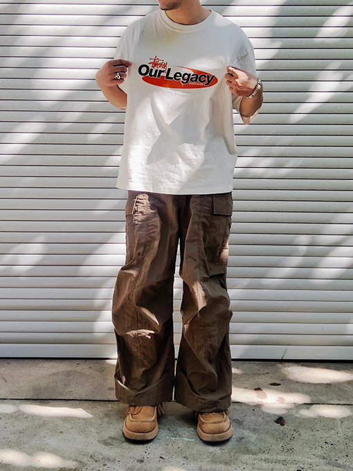 STUSSY x OUR LEGACY コラボコレクション SS25 WORK SHOP SWIRLプリント半袖シャツ