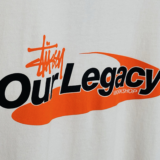 STUSSY x OUR LEGACY コラボコレクション SS25 WORK SHOP SWIRLプリント半袖シャツ