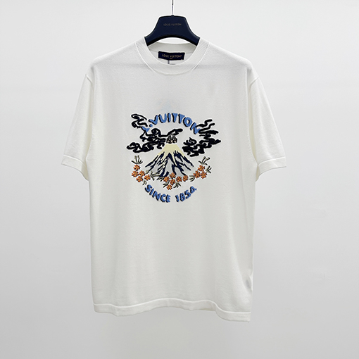 ルイヴィトンスーパーコピー Nigo コラボレーションシリーズ限定刺繍ニット半袖Tシャツ