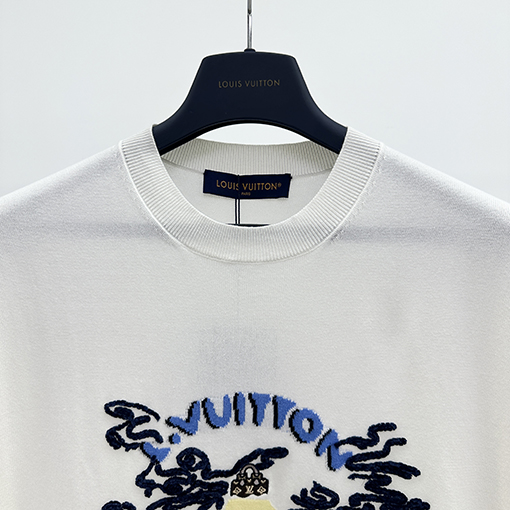ルイヴィトンスーパーコピー Nigo コラボレーションシリーズ限定刺繍ニット半袖Tシャツ