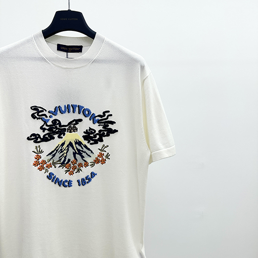 ルイヴィトンスーパーコピー Nigo コラボレーションシリーズ限定刺繍ニット半袖Tシャツ