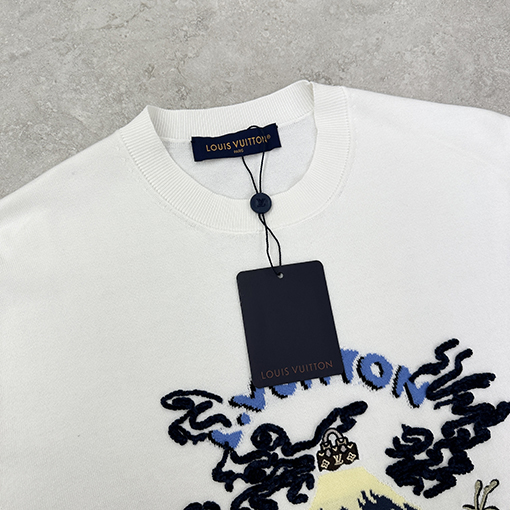 ルイヴィトンスーパーコピー Nigo コラボレーションシリーズ限定刺繍ニット半袖Tシャツ