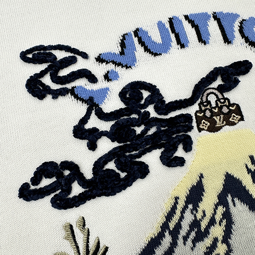 ルイヴィトンスーパーコピー Nigo コラボレーションシリーズ限定刺繍ニット半袖Tシャツ