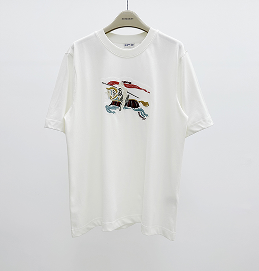 バーバリー カラフルな騎士刺繍半袖Tシャツ