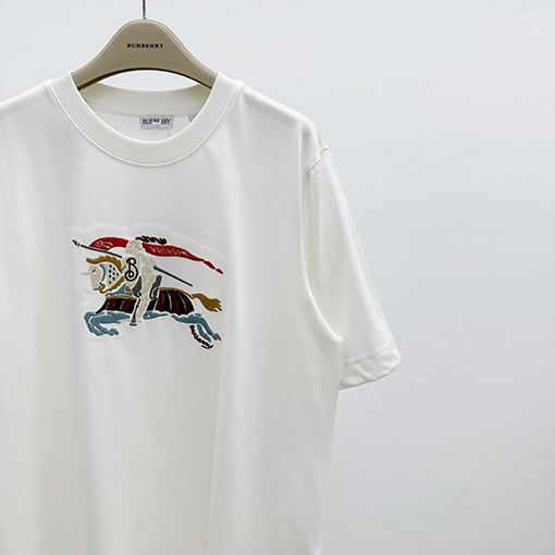 バーバリー カラフルな騎士刺繍半袖Tシャツ