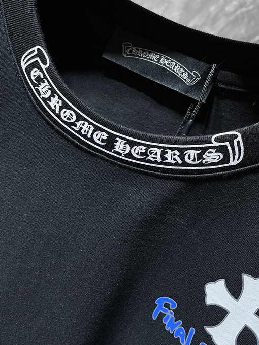 クロムハーツコピーレザーオーバーラップメタル半袖Tシャツ