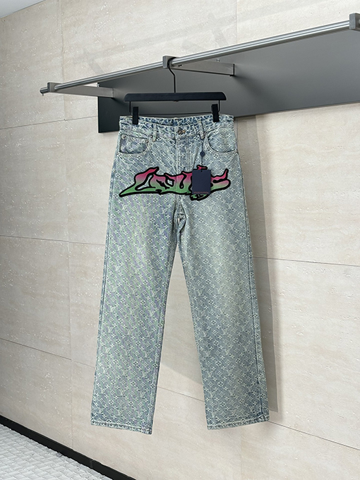 ルイヴィトンコピー 新しい炎のジャカードジーンズ