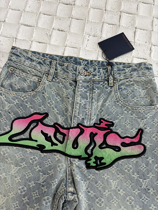 ルイヴィトンコピー 新しい炎のジャカードジーンズ