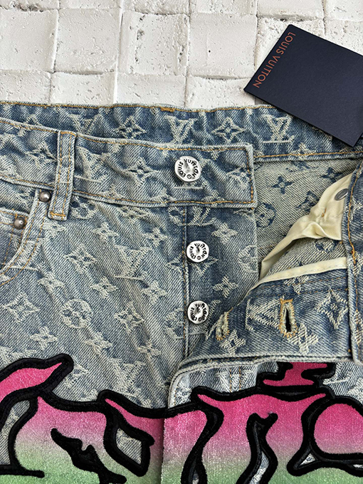 ルイヴィトンコピー 新しい炎のジャカードジーンズ