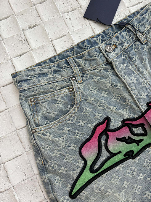 ルイヴィトンコピー 新しい炎のジャカードジーンズ