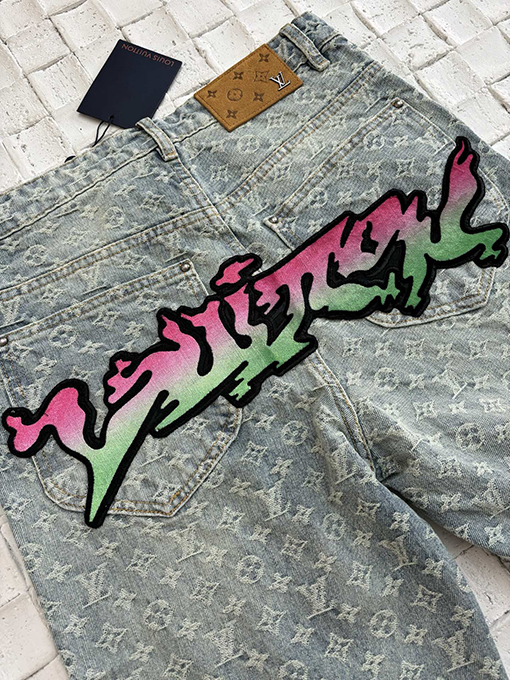 ルイヴィトンコピー 新しい炎のジャカードジーンズ