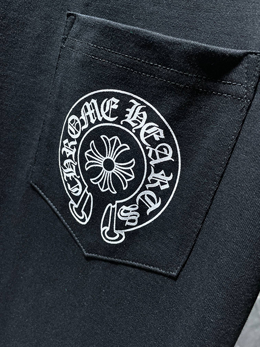 クロムハーツコピー ファッション馬蹄十字花サンスクリット半袖Tシャツ