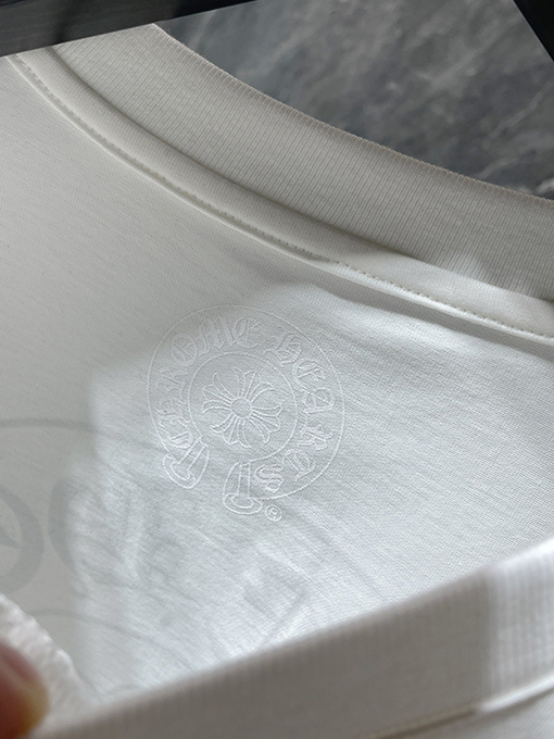 クロムハーツコピー ファッション馬蹄十字花サンスクリット半袖Tシャツ