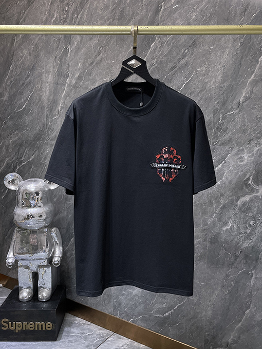 クロムハーツ ファッション剣パッチ刺繍半袖Tシャツ