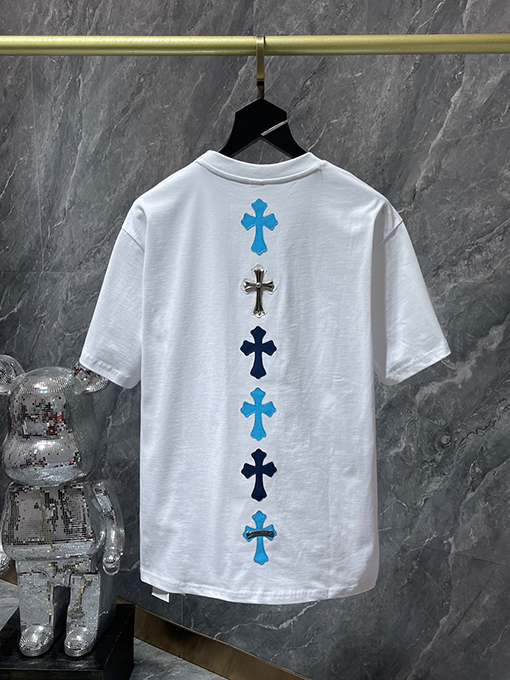 クロムハーツ ファッション剣パッチ刺繍半袖Tシャツ