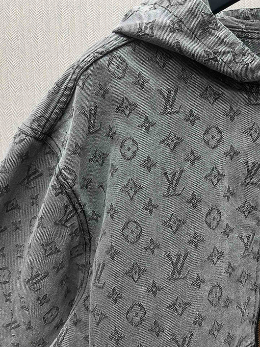 ルイヴィトン 新しいモノグラムジャカードデニムフード付きジャケット