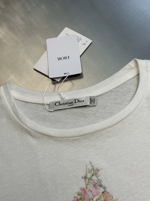 ディオール ファッション五芒星花柄半袖Tシャツ
