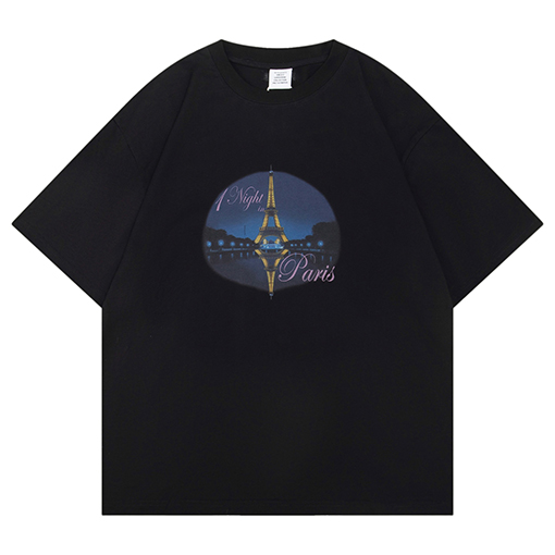 ヴェトモンスーパーコピー デジタルプリント鉄塔夜景半袖Tシャツ