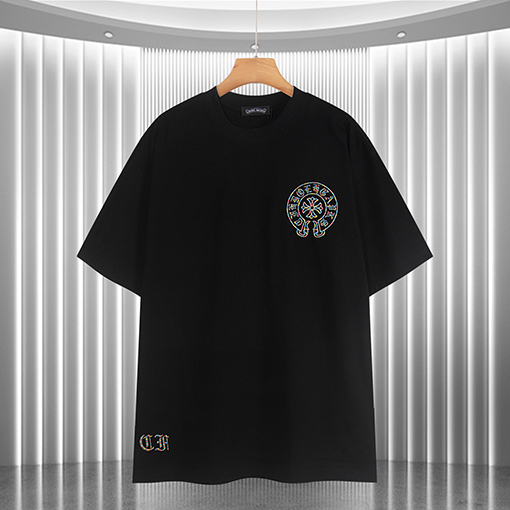 クロムハーツ 新しい刺繍ハードウェア半袖Tシャツ