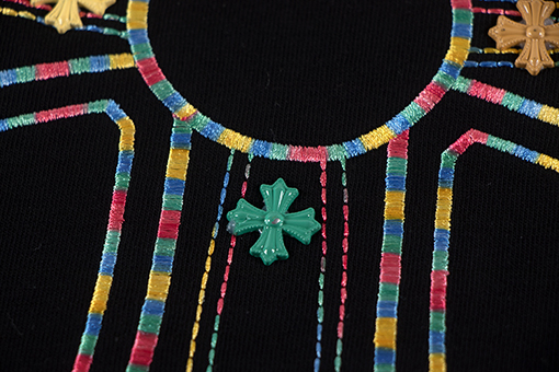 クロムハーツ 新しい刺繍ハードウェア半袖Tシャツ