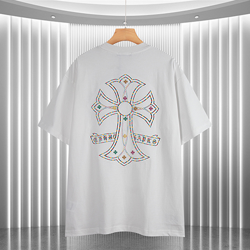 クロムハーツ 新しい刺繍ハードウェア半袖Tシャツ