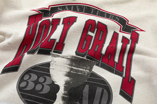 セント マイケルスーパーコピー 古いウォッシュ両面プリントフード付きプルオーバーパーカー