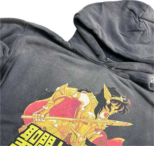 セント マイケル 新しい「聖闘士凝縮」水洗いプリントフード付きパーカー