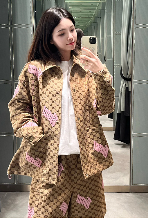 グッチ ファッション刺繍キャンバスコート