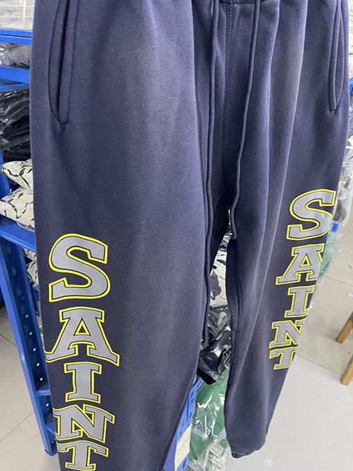 Saint Michael 25SS ““GLOBAL HORROR”アルファベットプリントウォッシュオールドゴムパンツ