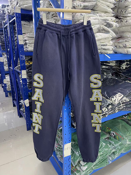 Saint Michael 25SS ““GLOBAL HORROR”アルファベットプリントウォッシュオールドゴムパンツ