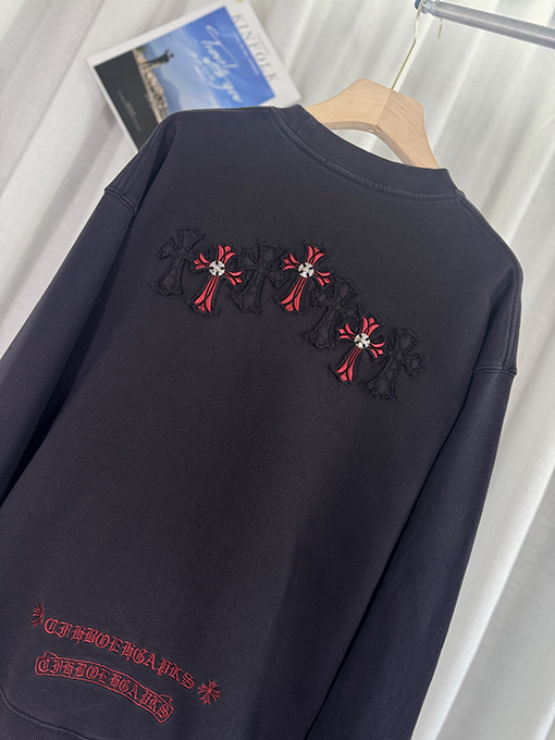 クロムハーツ 新しいウォッシュパッチ刺繍レーザー焼き花3 D立体刺繍カップルカジュアルパーカー