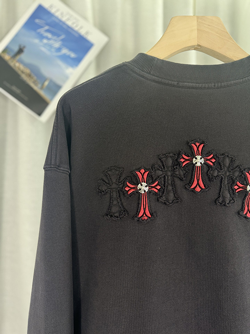クロムハーツ 新しいウォッシュパッチ刺繍レーザー焼き花3 D立体刺繍カップルカジュアルパーカー
