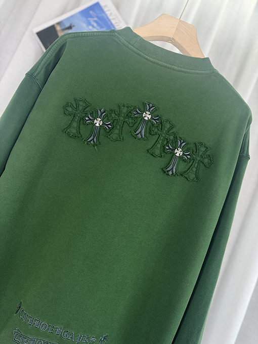 クロムハーツ 新しいウォッシュパッチ刺繍レーザー焼き花3 D立体刺繍カップルカジュアルパーカー
