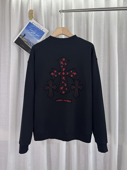 クロムハーツスーパーコピー 新しい布刺繍レーザー焼き花カップルパーカー
