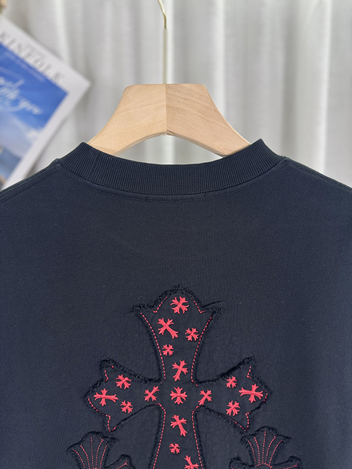 クロムハーツスーパーコピー 新しい布刺繍レーザー焼き花カップルパーカー